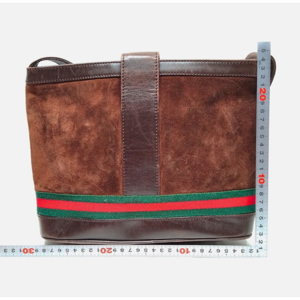 Gucci Brown Suede Leather Crossbody Bag - Picture 2 of 9
